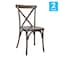 Flash Furniture HERCULES Commercial Dark Brown Indoor/Outdoor Wood Look Resin Cross Back Chair, 2PK 2-L-9-M2-DKBRN-GG - alternate 10